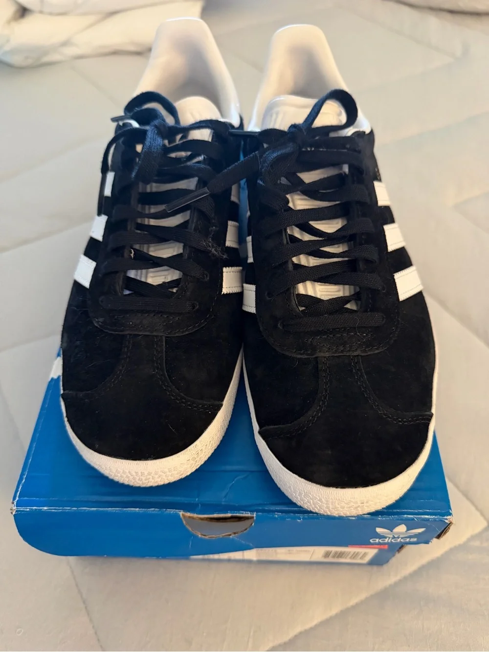 adidas Black & White Gazelle Suede Sneakers